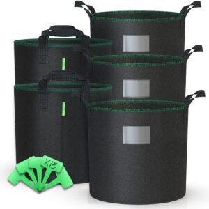 VOUNOT – Lot de 5 Pots en Géotextile (30L)