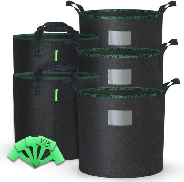 VOUNOT – Lot de 5 Pots en Géotextile (30L)