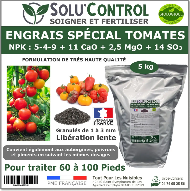 Tout pour les nuisibles - Engrais Bio spécial Tomates - 5 kg - NPK 5-4-9