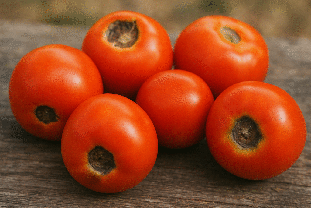 Tomates touchées par la nécrose apicale