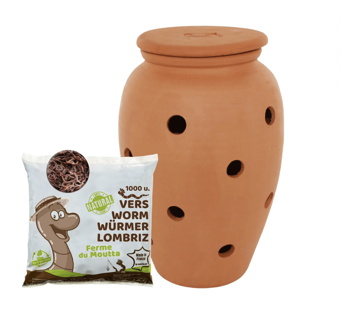Ferme du Moutta Lombricomposteur 6,5L en terre cuite à enterrer